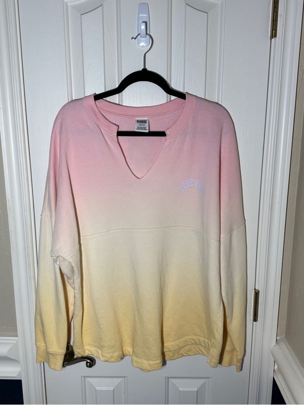 PINK Victoria's Secret Pink to Yellow Ombre Crewneck Sweatshirt Size L
